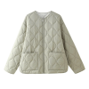 Autumn Women's Round Neck Loose Lightweight Pocket Quilted Coat