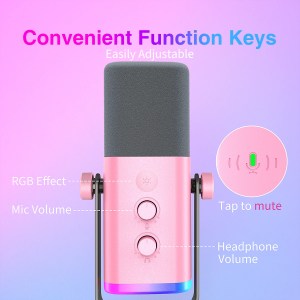 fifine usb/xlr dynamic microphone with rgb control/headphone jack/mute,mic for pc gaming youtube live streaming FIFINE USB/XLR Dynamic Microphone with RGB Control/Headphone Jack/Mute,MIC for PC Gaming YouTube Live-Streaming 3
