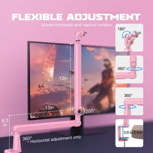 fifine microphone low profile boom ,metal adjustable mic arm with cable management/c clamp for streaming FIFINE Microphone Low Profile Boom ,Metal Adjustable Mic Arm with Cable Management/C-Clamp for Streaming 3