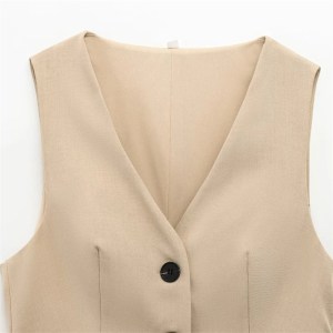 zach women's wide pleated vest skirt + sleeveless vest set Zach women's wide pleated vest Skirt + sleeveless Vest Set 5