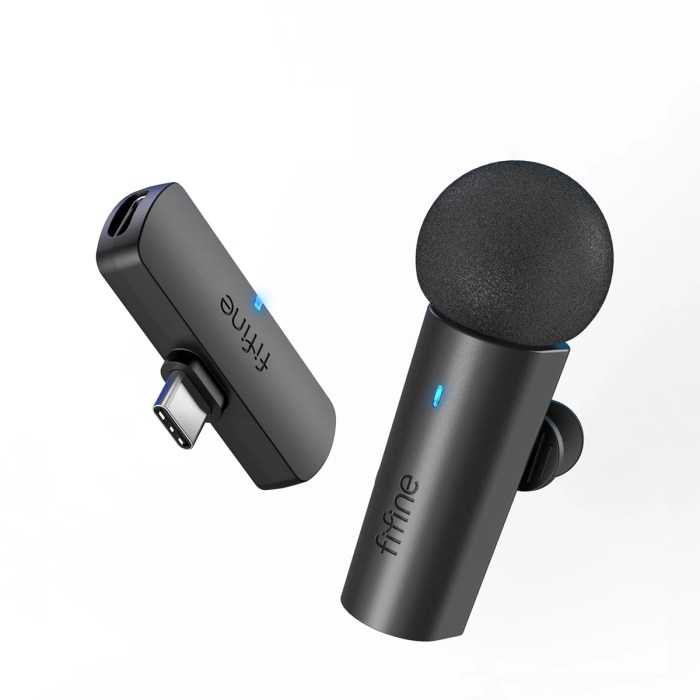 fifine wireless lavalier recording microphone,type c mini mic for mobile phone/tablet/laptop,live streams/vlog/interview m6 FIFINE Wireless Lavalier Recording Microphone,Type-C Mini MIC for Mobile Phone/Tablet/Laptop,Live Streams/Vlog/Interview-M6