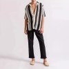 Men’s Knitted Black and White Stripe Vacay Shirt 4