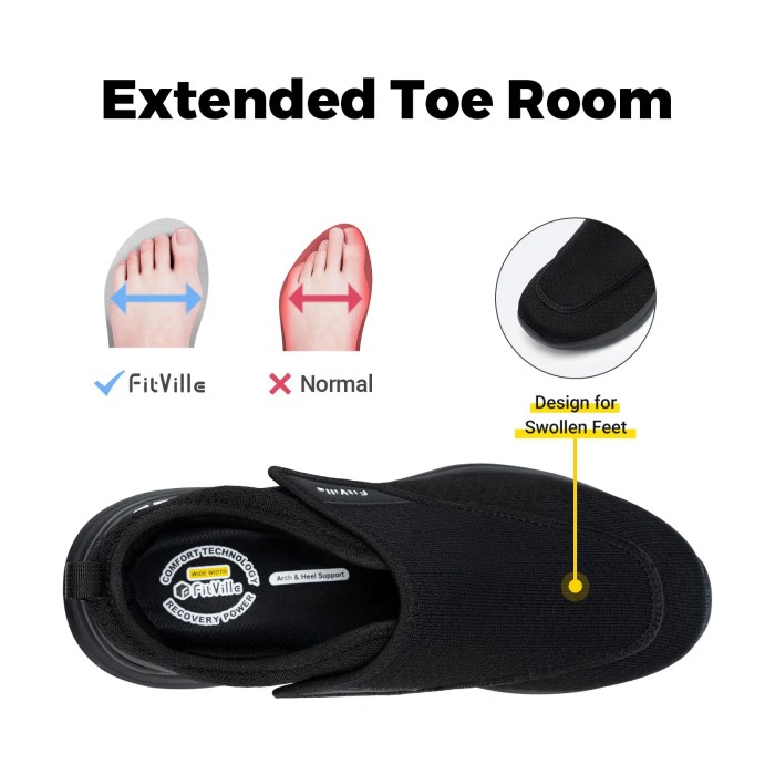 FitVille Men's Orthopedic Extra-Wide Adjustable Walking Shoes – Comfort & Support for All-Day Wear 2
