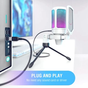 FIFINE USB Gaming Microphone PC PS4 PS5 MAC,Suit for Podcasters/Gamers/Influencers/Home studio 5