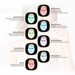 Foreverlily Mascarilla facial LED Wireless 7 Colors Photon Skin Care Beauty Machine Masque pour le visage 2