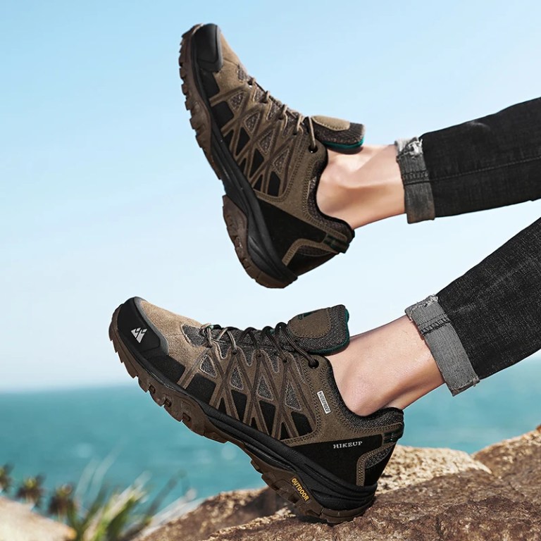 HIKEUP New Arrival Mens Hiking Shoes Breathable Lace Up Trekking 5