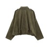 women's faux suede jacket – stylish loose fit with collar & shoulder straps Women's Faux Suede Jacket – Stylish Loose Fit with Collar & Shoulder Straps 2