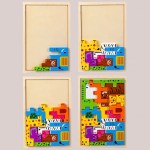 Montessori Zoo Animal Characters Blocks Sensory Puzzle Toy 2