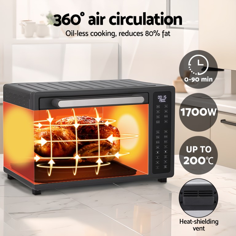 devanti air fryer 32l w/ lcd touch oven 1700w