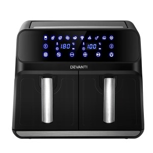 devanti air fryer 8l dual zone fryers