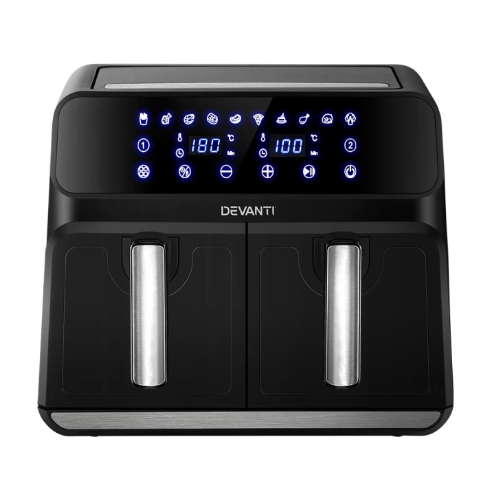 devanti air fryer 8l dual zone fryers devanti air fryer 8l dual zone fryers