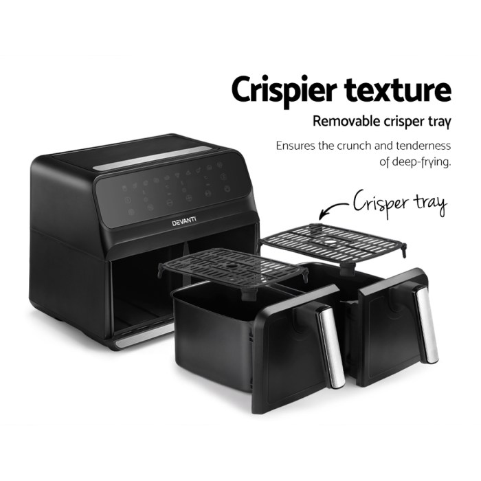 devanti air fryer 8l dual zone fryers devanti air fryer 8l dual zone fryers