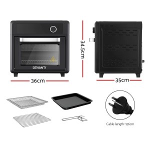devanti air fryer 20l lcd fryers oven