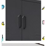 artiss buffet sideboard metal cabinet base charcoal