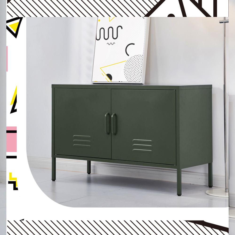 artiss buffet sideboard metal cabinet base green
