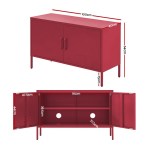 artiss buffet sideboard metal cabinet base pink