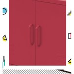 artiss buffet sideboard metal cabinet base pink
