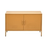 artiss buffet sideboard metal cabinet base yellow