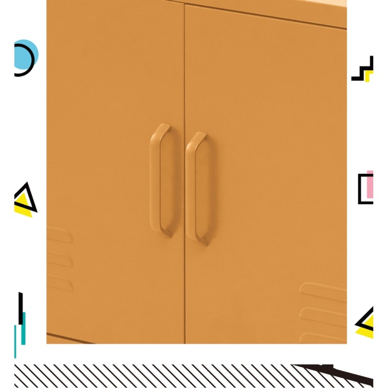 artiss buffet sideboard metal cabinet base yellow