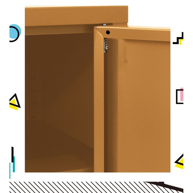 artiss buffet sideboard metal cabinet base yellow