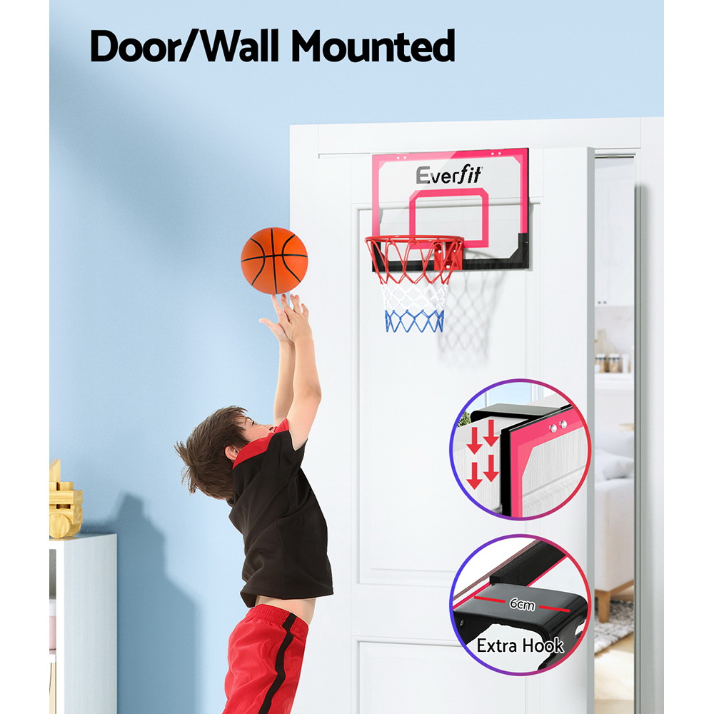 everfit 23 mini basketball hoop backboard door wall mounted sports kids red" everfit 23 mini basketball hoop backboard door wall mounted sports kids red"
