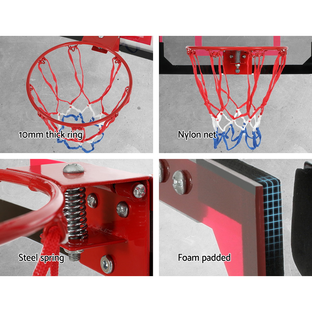 everfit 23 mini basketball hoop backboard door wall mounted sports kids red" everfit 23 mini basketball hoop backboard door wall mounted sports kids red"