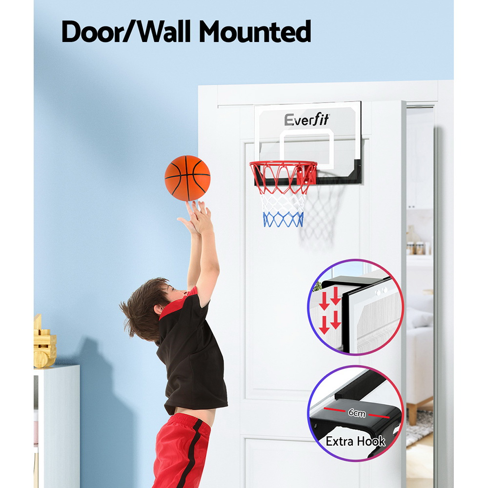 everfit 23 mini basketball hoop backboard door wall mounted sports kids black" everfit 23 mini basketball hoop backboard door wall mounted sports kids black"