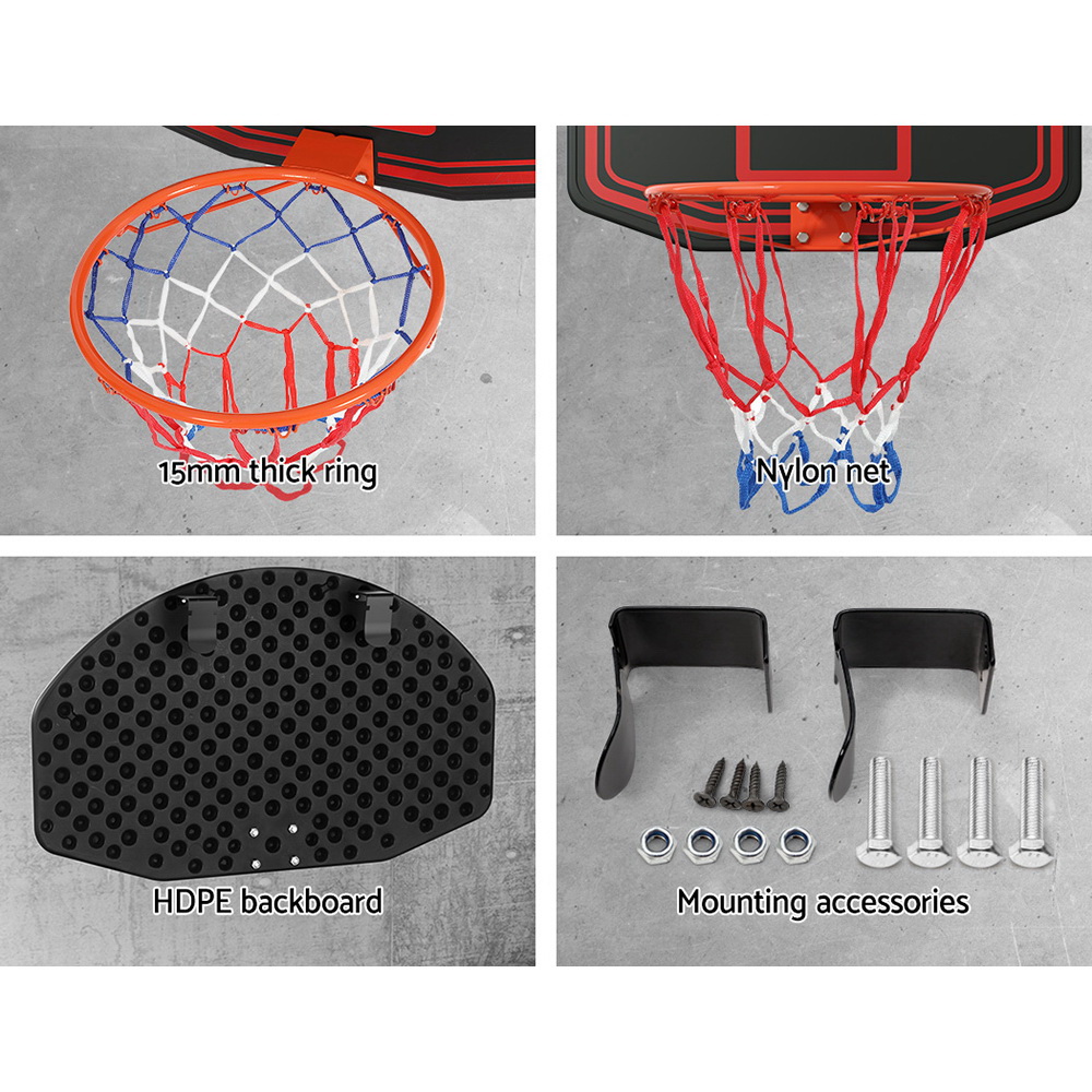 everfit 38 basketball hoop backboard door wall mounted ring net sports kids" everfit 38 basketball hoop backboard door wall mounted ring net sports kids"