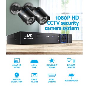 ul tech cctv security system 4ch dvr 2 cameras 1080p ul tech cctv security system 4ch dvr 2 cameras 1080p