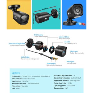 ul tech cctv security system 4ch dvr 4 cameras 1080p