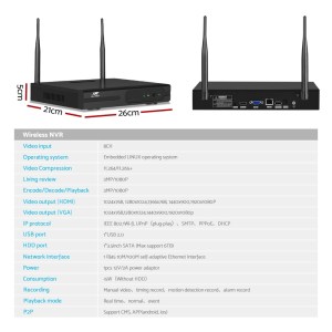 ul tech wireless cctv security system 8ch nvr 3mp 8 square cameras