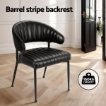 artiss dining chairs set of 2 leather hollow armchair black