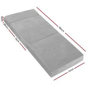 giselle bedding foldable mattress folding foam bed mat light grey