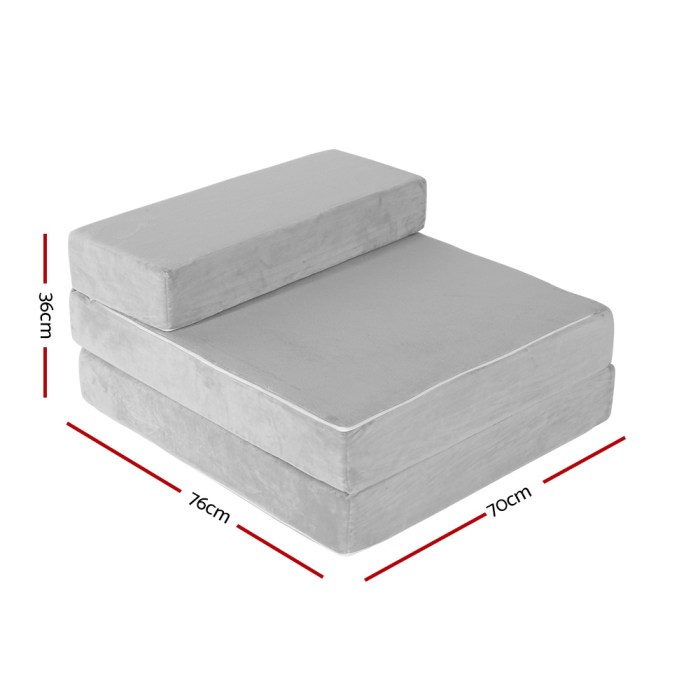 giselle bedding foldable mattress folding foam bed mat light grey