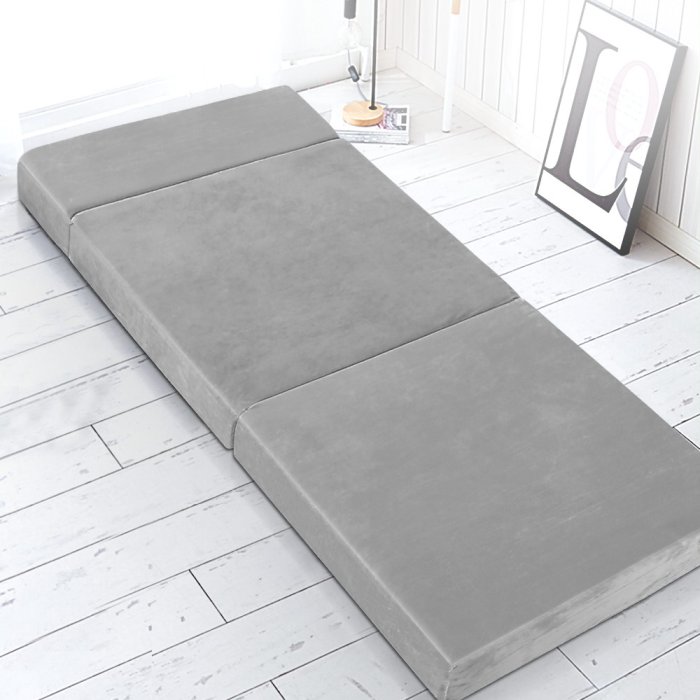 giselle bedding foldable mattress folding foam bed mat light grey