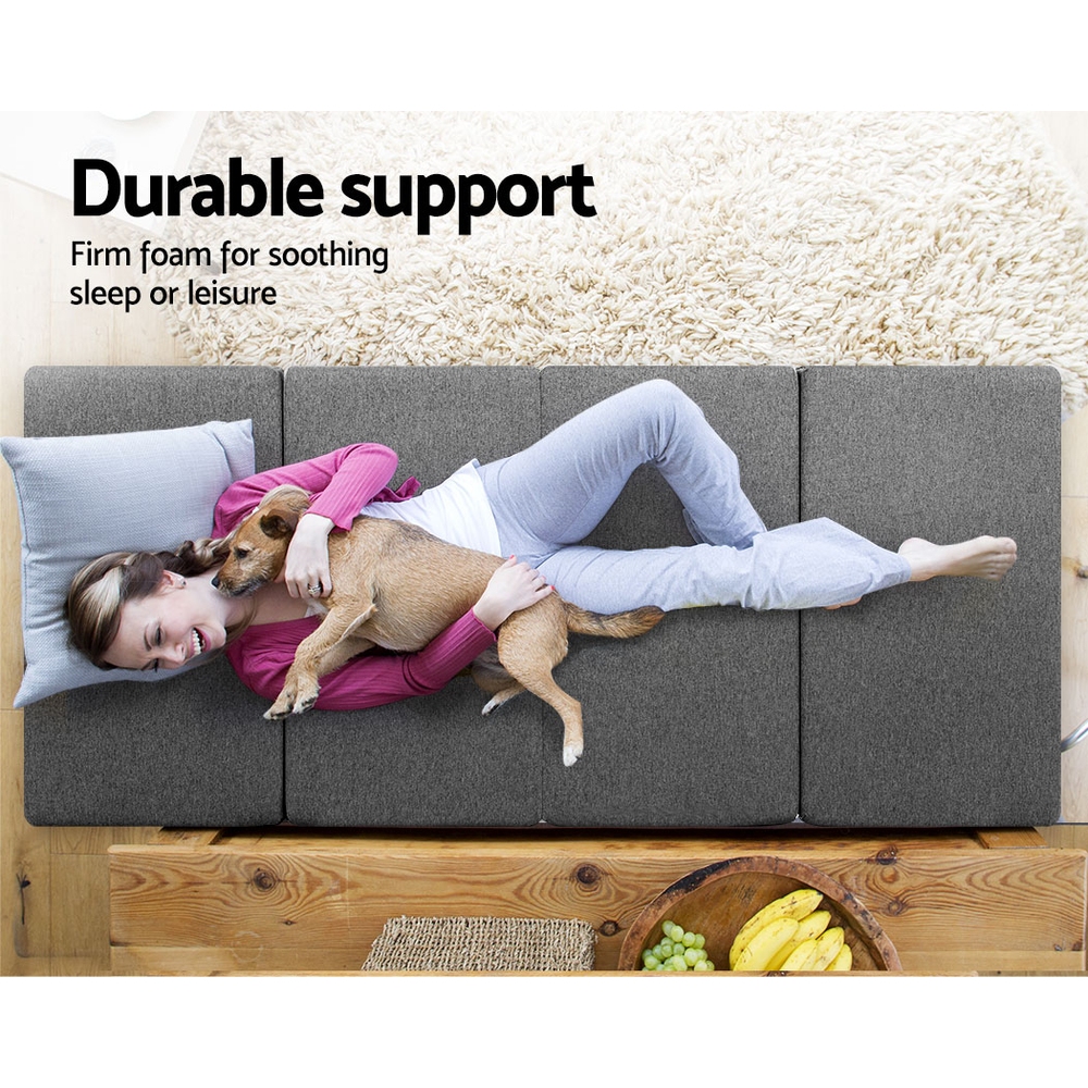 giselle bedding foldable mattress folding foam single grey