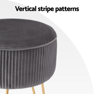 artiss ottoman foot stool vanity velvet round grey