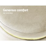 artiss ottoman foot stool round velvet cream