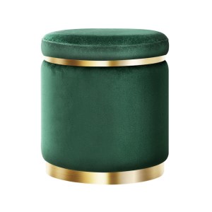 artiss ottoman foot stool round velvet green