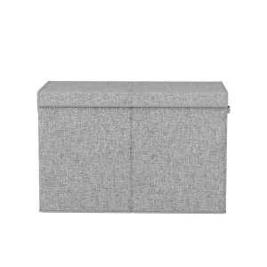 keezi large toy box chest storage with flip top lid foldable organizer bins grey