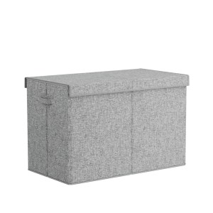 keezi large toy box chest storage with flip top lid foldable organizer bins grey