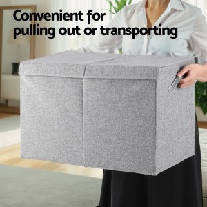 keezi large toy box chest storage with flip top lid foldable organizer bins grey