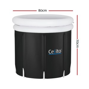 weisshorn portable ice bath tub 70x80cm inflatable folding bathtub spa massage