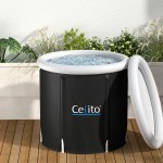 weisshorn portable ice bath tub 75x75cm inflatable folding bathtub spa massage