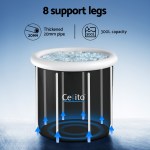 weisshorn portable ice bath tub 80x80cm inflatable folding bathtub spa massage