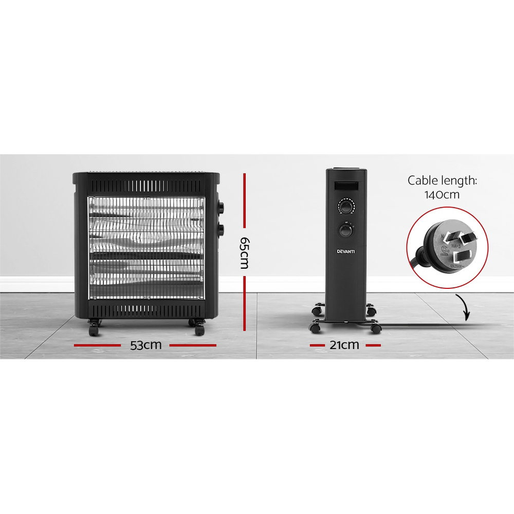 devanti 2200w infrared heater radiant heaters