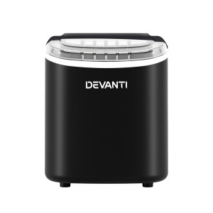 devanti portable ice maker machine ice cube tray 12kg bar countertop black