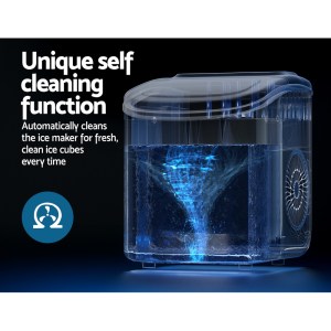 devanti portable ice maker machine ice cube tray 12kg bar countertop black