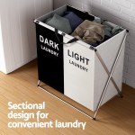 artiss laundry basket hamper large foldable washing clothes storage 2 sections artiss laundry basket hamper large foldable washing clothes storage 2 sections