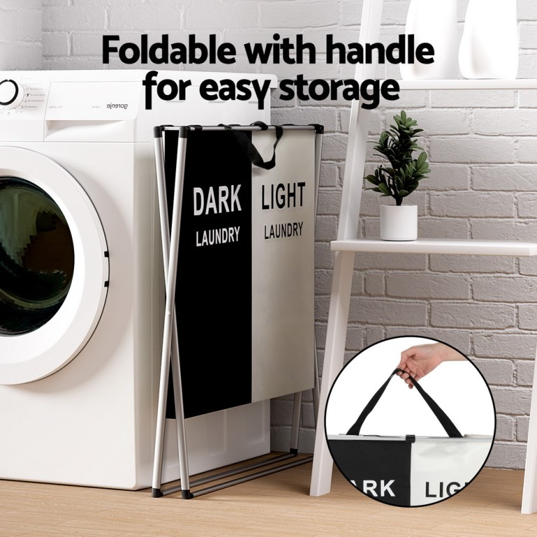 artiss laundry basket hamper large foldable washing clothes storage 2 sections artiss laundry basket hamper large foldable washing clothes storage 2 sections